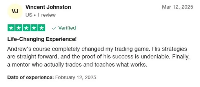 Trustpilot review — Life-Changing Experience, by Vincent Johnston