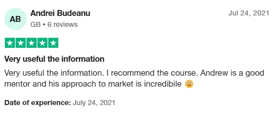 Trustpilot review — Very useful the information, by Andrei Budeanu